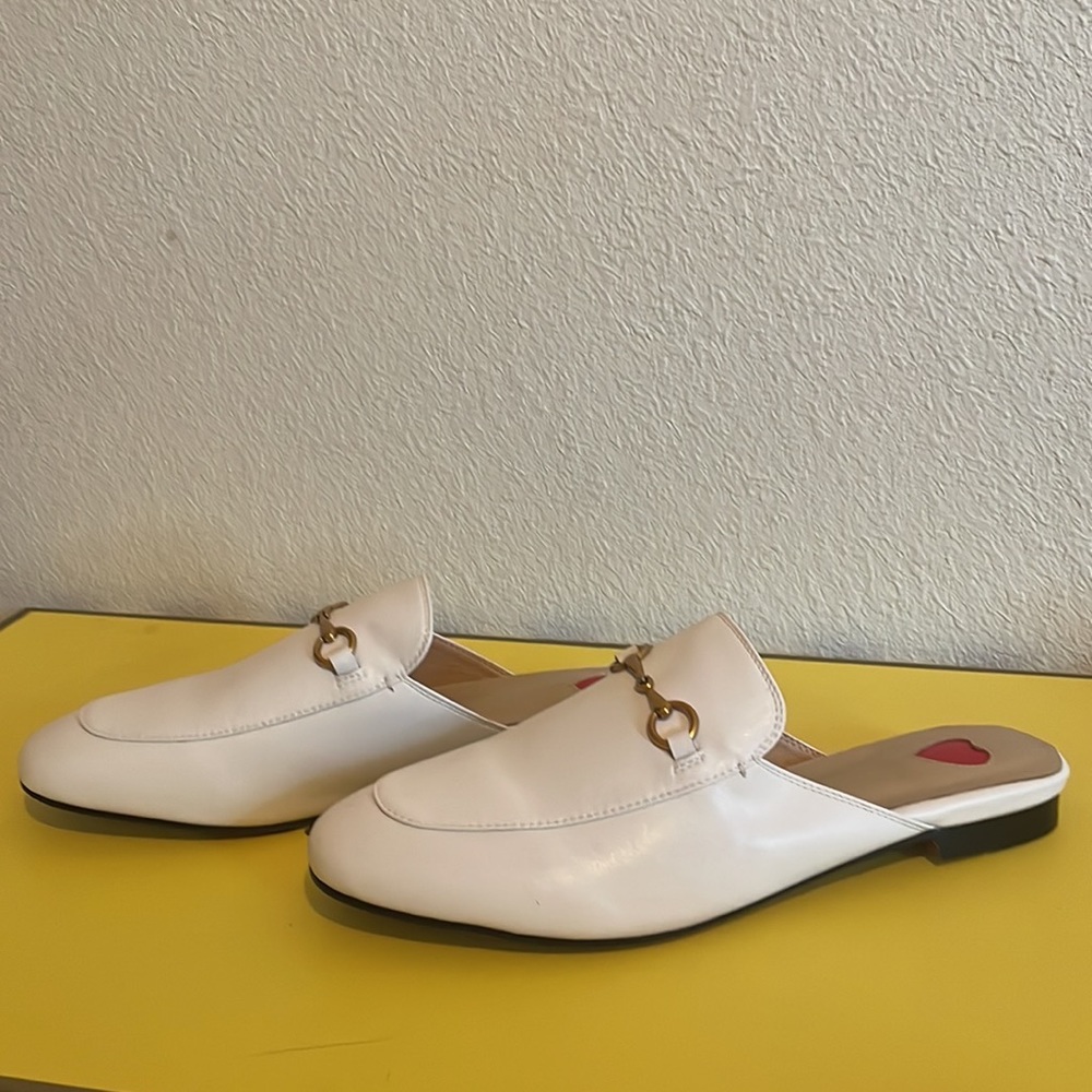 Fashion Inspired White leather loafer